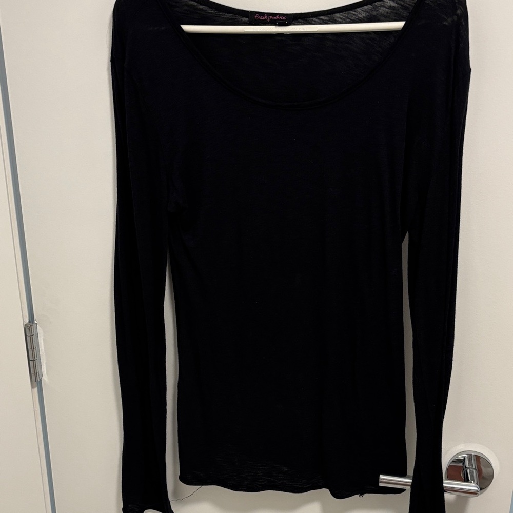 Fresh Produce Lightweight Cotton Top Crewneck/long Sleeve Bundle Friendly